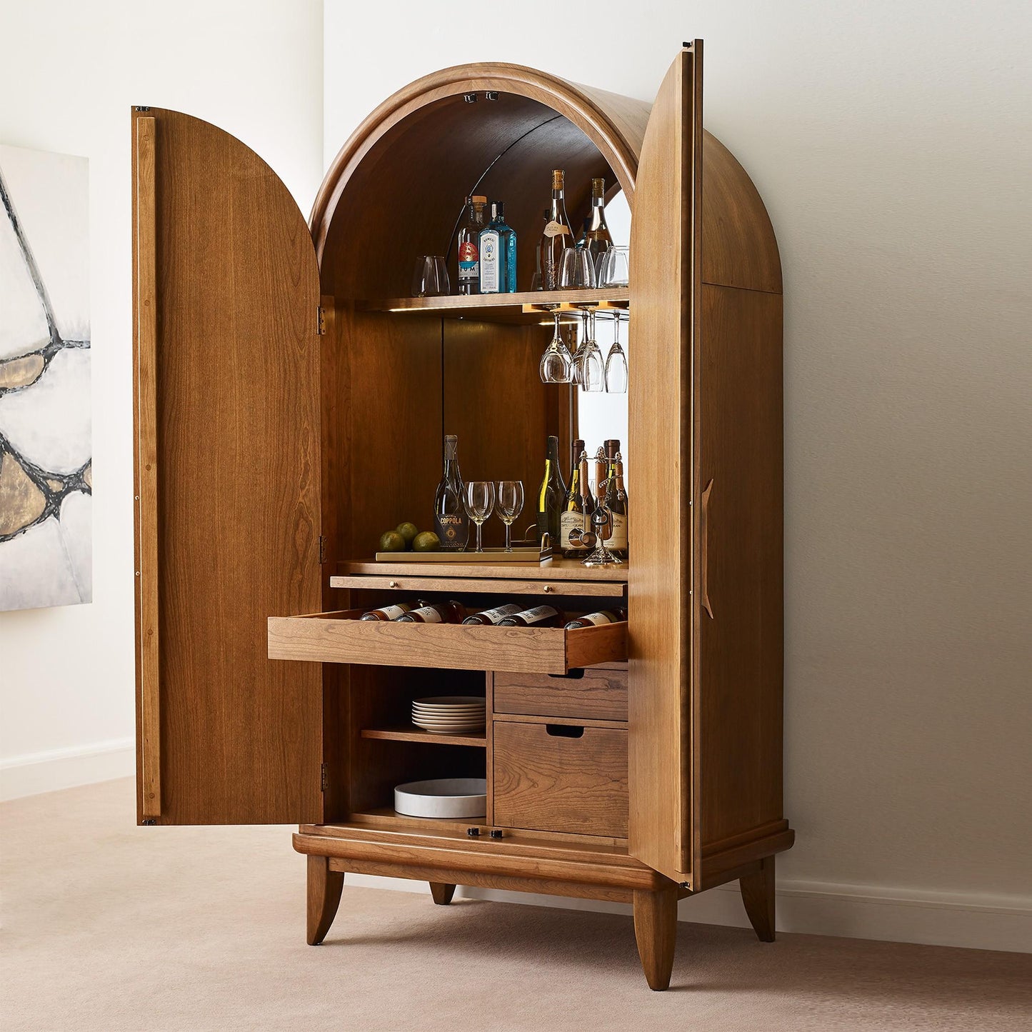 Martine Arced Bar Cabinet - Stickley Brand