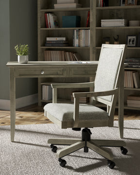 Origins by Stickley office chair, desk, and bookcase